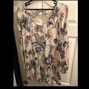 Long sleeve mini dress shirt